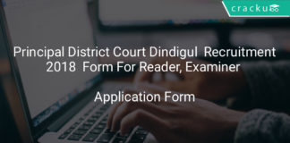Principal District Court Dindigul Recruitment 2018 Application Form For Reader, Examiner