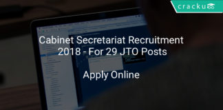 Cabinet Secretariat Recruitment 2018 - apply online for 29 JTO posts