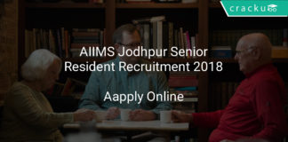 aiims jodhpur senior resident recruitment 2018 - apply online