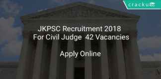 JKPSC Recruitment 2018 - Apply Online For Civil Judge 42 Vacancies