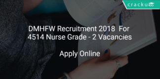 DMHFW Recruitment 2018 Apply Online For 4514 Nurse Grade - 2 Vacancies