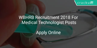WBHRB Recruitment 2018 Apply Online For Medical Technologist Posts