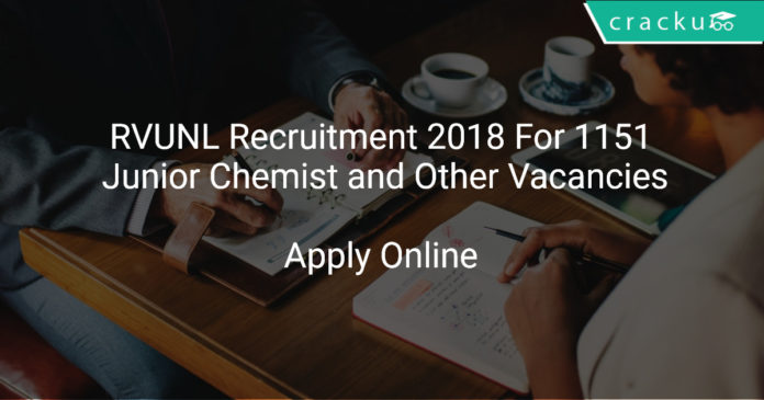RVUNL Recruitment 2018 Apply Online For 1151 junior Chemist and Other Vacancies