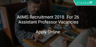 AIIMS Recruitment 2018 Apply Online For 26 Assistant Professor Vacancies