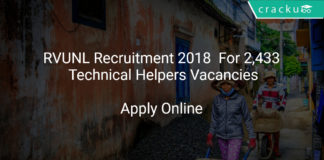 RVUNL Recruitment 2018 Apply Online For Technical Helpers Vacancies