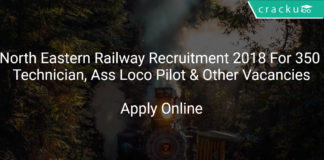 North Eastern Railway Recruitment 2018 Apply Online For 350 Technician, Assistant Loco Pilot & Other Vacancies