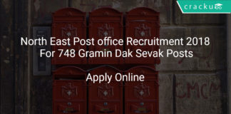 North East Post office Recruitment 2018 Apply Online For 748 Gramin Dak Sevak Posts