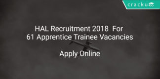 HAL Recruitment 2018 Apply Online For 61 Apprentice Trainee Vacancies