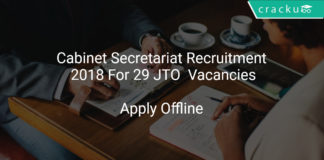 Cabinet Secretariat Recruitment 2018 Apply Offline For 29 JTO Vacancies