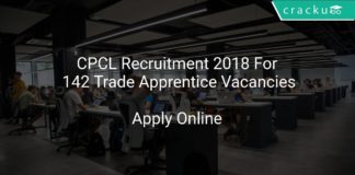 CPCL Recruitment 2018 Apply Online For 142 Trade Apprentice Vacancies