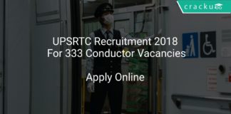 UPSRTC Recruitment 2018 Apply Online For 333 Conductor Vacancies