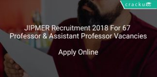 JIPMER Recruitment 2018 Apply Online For 67 Professor & Assistant Professor Vacancies