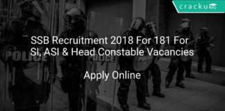 SSB Recruitment 2018 Apply Online For 181 For SI, ASI & Head Constable Vacancies