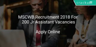 MSCWB Recruitment 2018 Apply Online For 200 Jr Assistant Vacancies