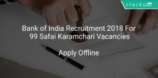 Bank of India Recruitment 2018 Apply Offline For 99 Safai Karamchari Vacancies