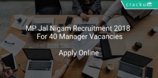 MP Jal Nigam Recruitment 2018 Apply Online For 40 Manager Vacancies