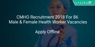 CMHO Recruitment 2018 Apply Offline For 86 Male & Female Health Worker Vacancies