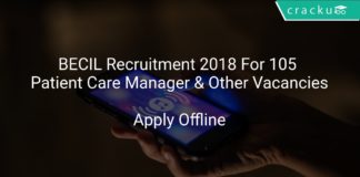BECIL Recruitment 2018 Apply Online For 105 Patient Care Manager & Other Vacancies