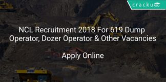 NCL Recruitment 2018 Apply Online For 619 Dump Operator, Dozer Operator & Other Vacancies