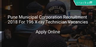 Pune Municipal Corporation Recruitment 2018 Apply Online For 196 MLT Stenographer, X-ray Technician Vacancies