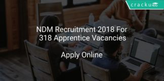 NDM Recruitment 2018 Apply Online For 318 Apprentice Vacancies
