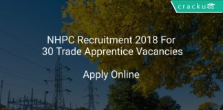NHPC Recruitment 2018 Apply Online For 30 Trade Apprentice Vacancies