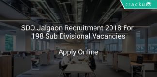 SDO Jalgaon Recruitment 2018 Apply Online For 198 Sub Divisional Vacancies