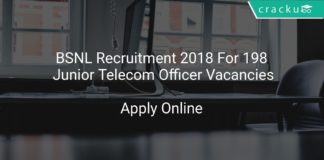 BSNL Recruitment 2018 Apply Online For 198 Junior Telecom Officer Vacancies