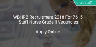 WBHRB Recruitment 2018 Apply Online For 7615 Staff Nurse Grade ll Vacancies
