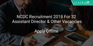 NCDC Recruitment 2018 Apply Offline For 32 Assistant Director & Other Vacancies