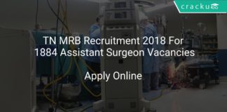 TN MRB Recruitment 2018 Apply Online For 1884 Assistant Surgeon Vacancies