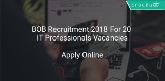 BOB Recruitment 2018 Apply Online For 20 IT Professionals Vacancies