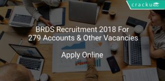BRDS Recruitment 2018 Apply Online For 279 Accounts & Other Vacancies