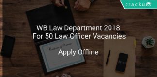 WB Law Department 2018 Apply Offline For 50 Law Officer Vacancies