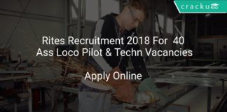 Rites Recruitment 2018 Apply Online For 40 Assistant Loco Pilot & Technician Vacancies