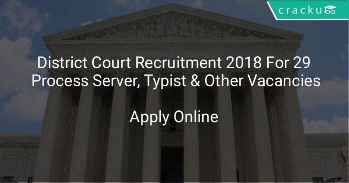 District Court Recruitment 2018 Apply Online For 29 Process Server, Typist & Other Vacancies