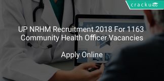 UP NRHM Recruitment 2018 Apply Online For 1163 Community Health Officer Vacancies