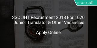 SSC JHT Recruitment 2018 Apply Online For 1020 Junior Translator & Other Vacancies