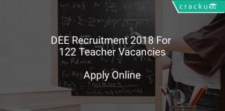 DEE Recruitment 2018 Apply Online For 122 Teacher Vacancies