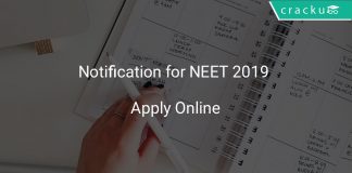 Notification for NEET 2019 Apply Online