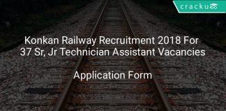 Konkan Railway Recruitment 2018 Apply Offline For 37 Sr, Jr Technician Assistant Vacancies