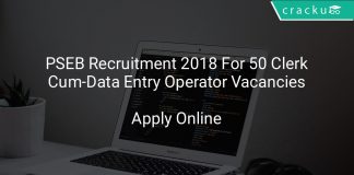 PSEB Recruitment 2018 Apply Online For 50 Clerk-Cum-Data Entry Operator Vacancies