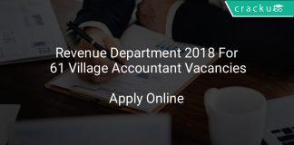Revenue Department 2018 Apply Online For 61 Village Accountant Vacancies