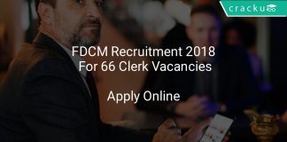 FDCM Recruitment 2018 Apply Online For 66 Clerk Vacancies