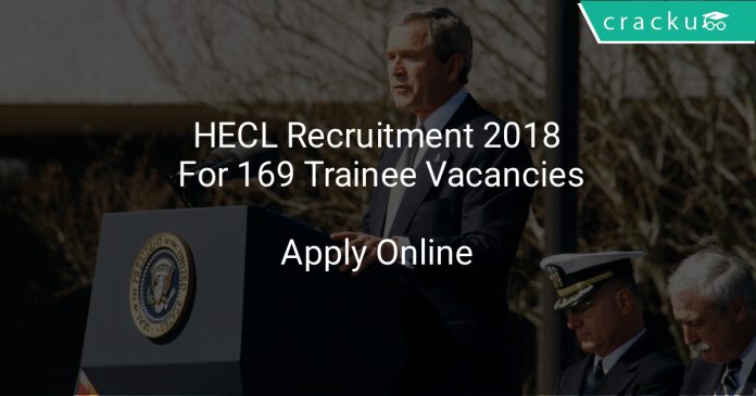 HECL Recruitment 2018 Apply Online For 169 Trainee Vacancies
