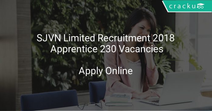 SJVN Limited Recruitment 2018 Apprentice 230 Vacancies
