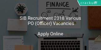 SIB Recruitment 2018 Various PO (Officer) Vacancies