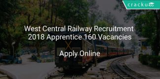 West Central Railway Recruitment 2018 Apprentice 160 Vacancies