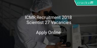 ICMR Recruitment 2018 Scientist 27 Vacancies