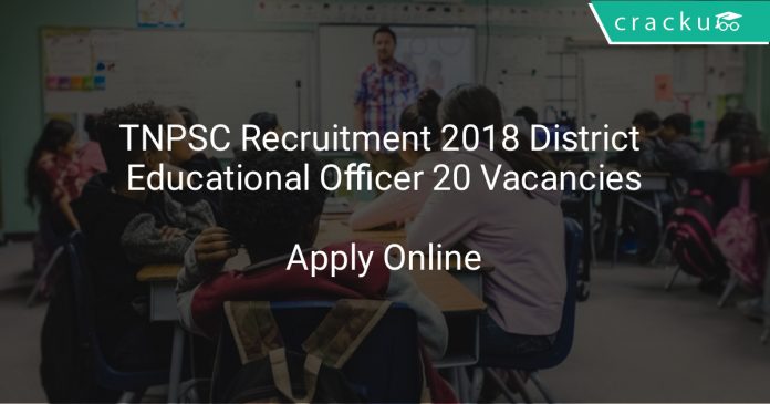 TNPSC Recruitment 2018 District Educational Officer 20 Vacancies